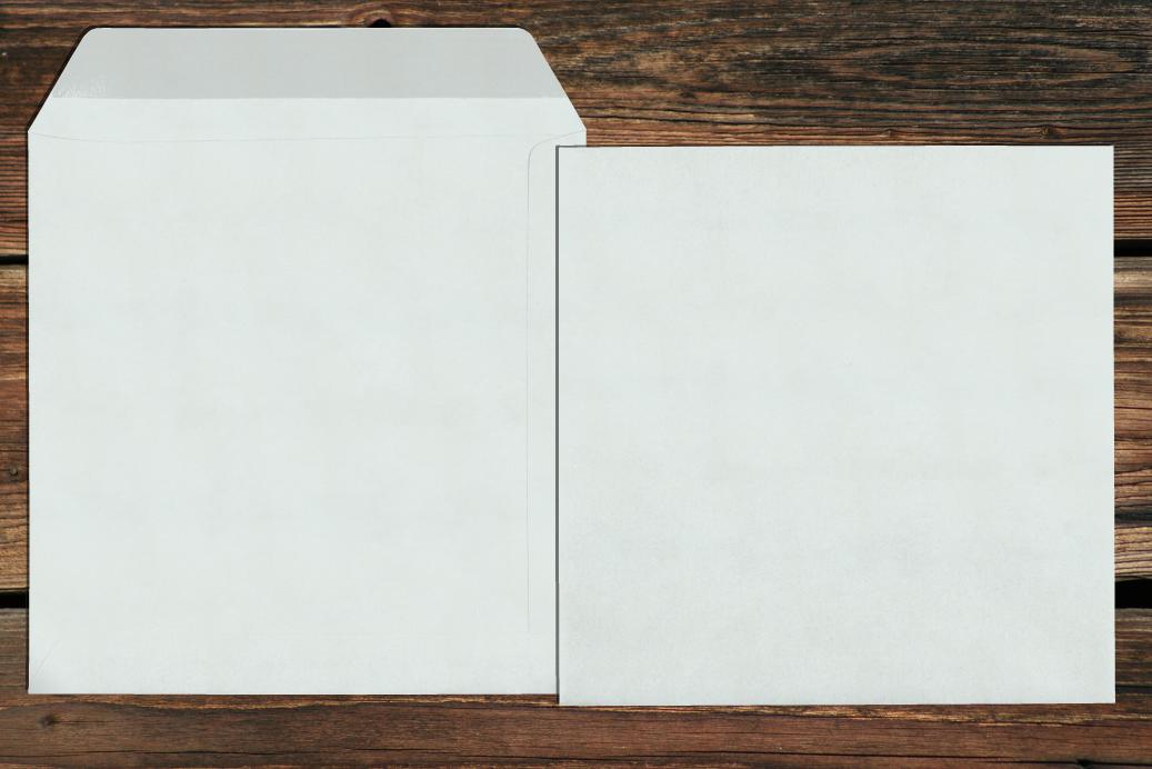 Versandtaschen 220x220 mm Nassklebend Silbergrau 120 g/qm